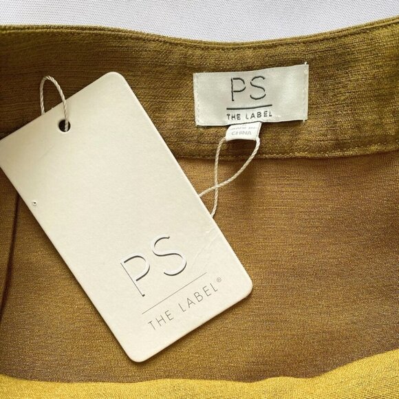 NWT PS THE LABEL NOBODY ELSE SKIRT OLIVE LAYERED MAXI SKIRT - S - Picture 6 of 8
